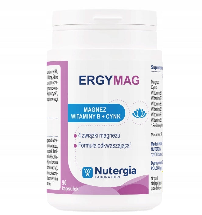 ErgyMag Nutergia 90caps 4 magnesium compounds and deacidifying formula