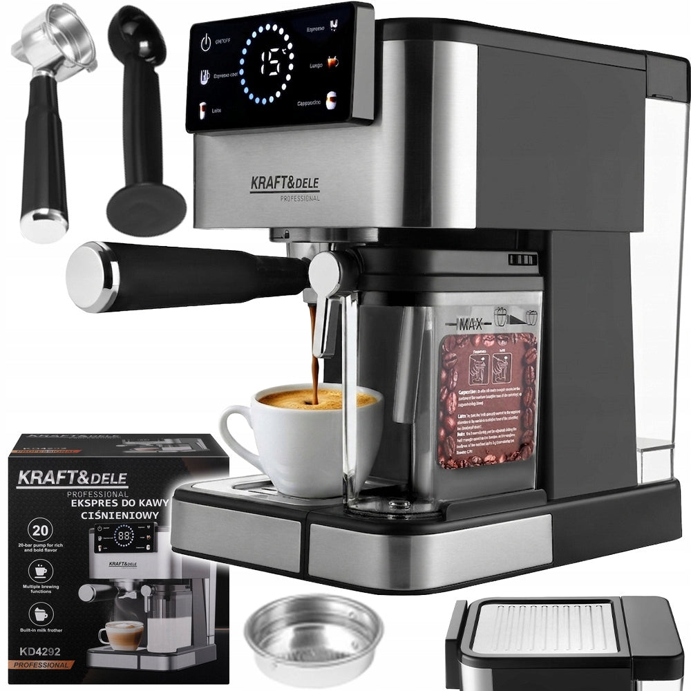 Espresso machine for coffee 1500W 20 bar LCD KRAFT&DELE KD4292 Manufacturer code KD4292