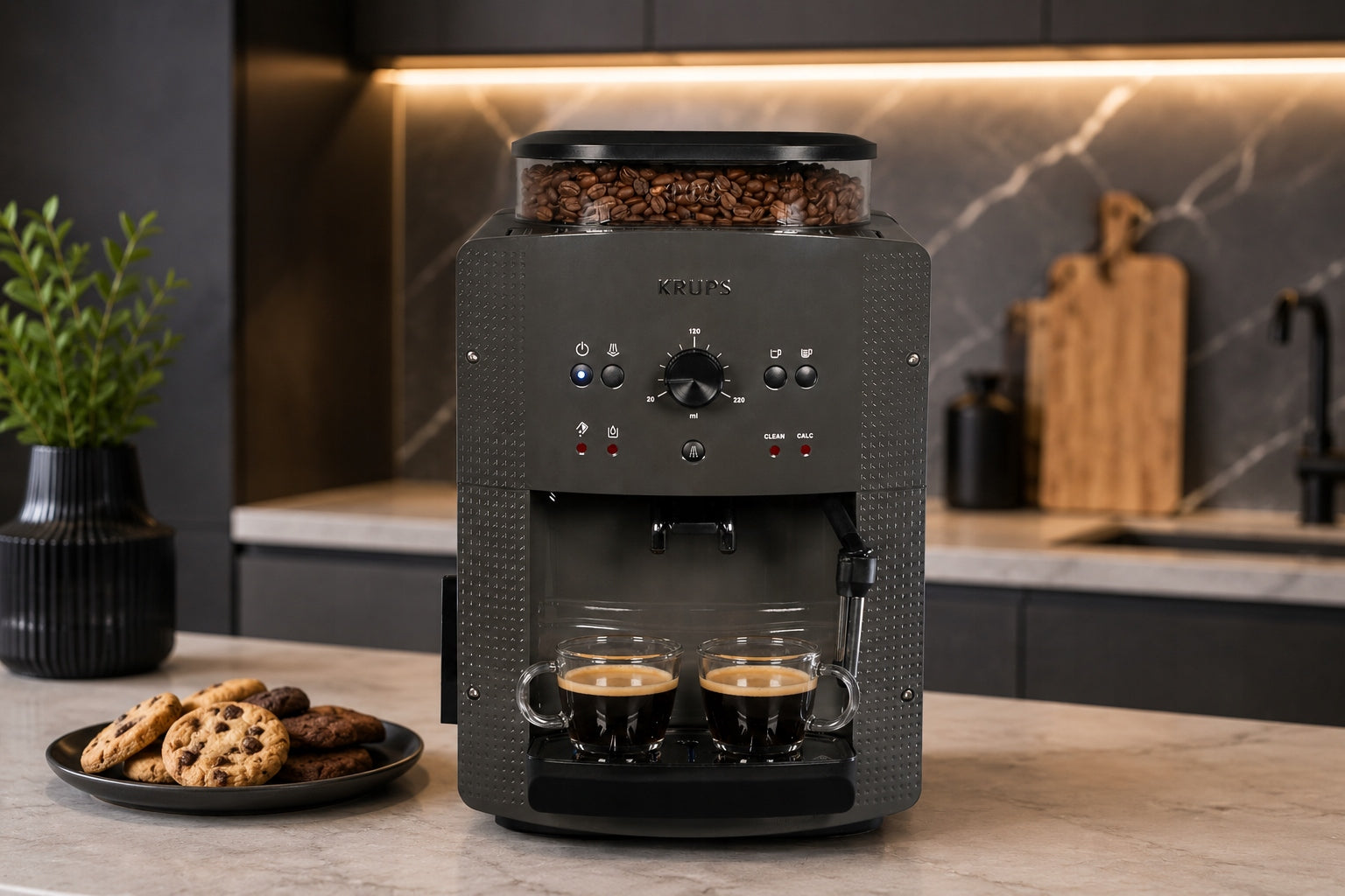 Espresso machine for coffee KRUPS EA810B 15 bar automatic with grinder Model EA810B70