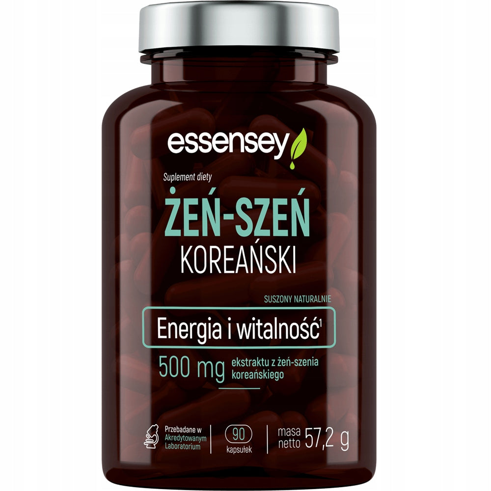 Essensey Korean Ginseng 500 mg, for Energy & Vitality, 90 capsules EAN (GTIN) 5902114043148