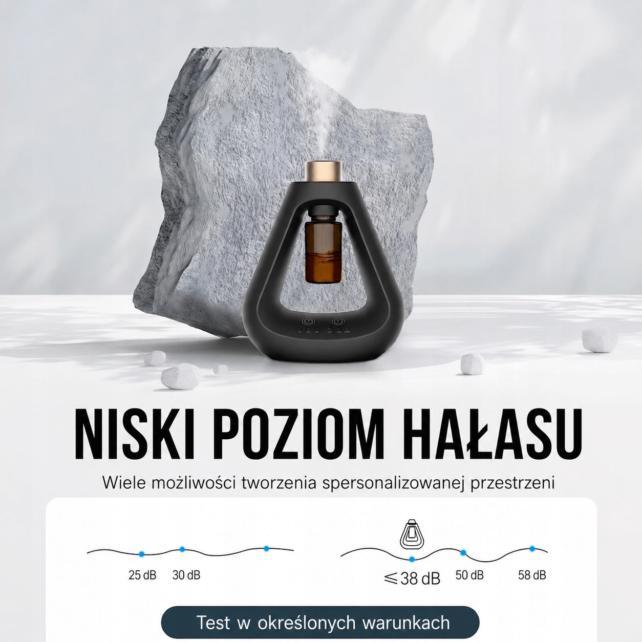 Essential Oil Nebulizer Diffuser Anhydrous Triangle Black Dominant color black