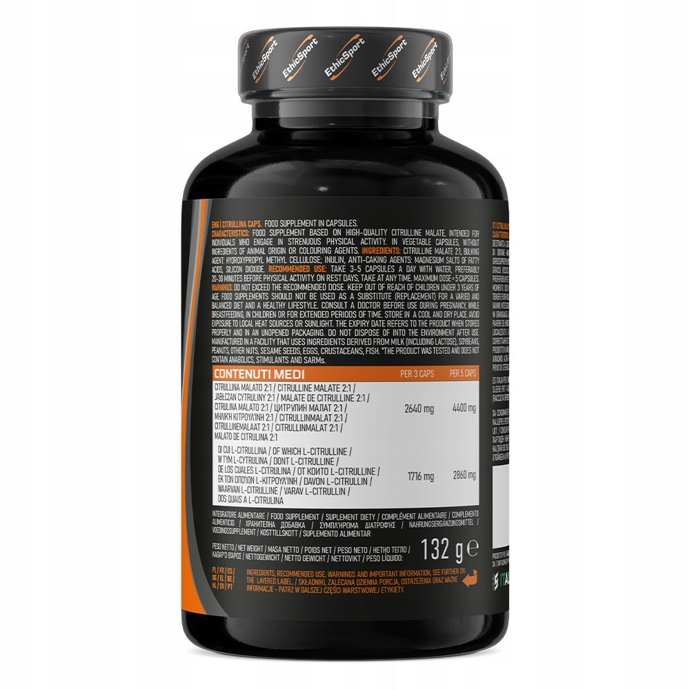 EthicSport Citrulline 120 capsules Pre-workout Muscle Pump Packaging status original