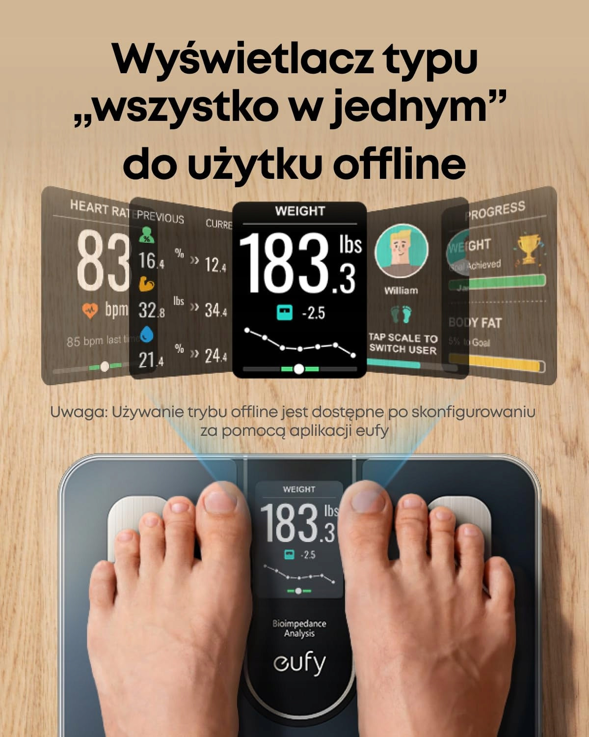 Eufy bathroom scale digital Bluetooth LCD black 16 attributes 3.36 inch Brand Eufy