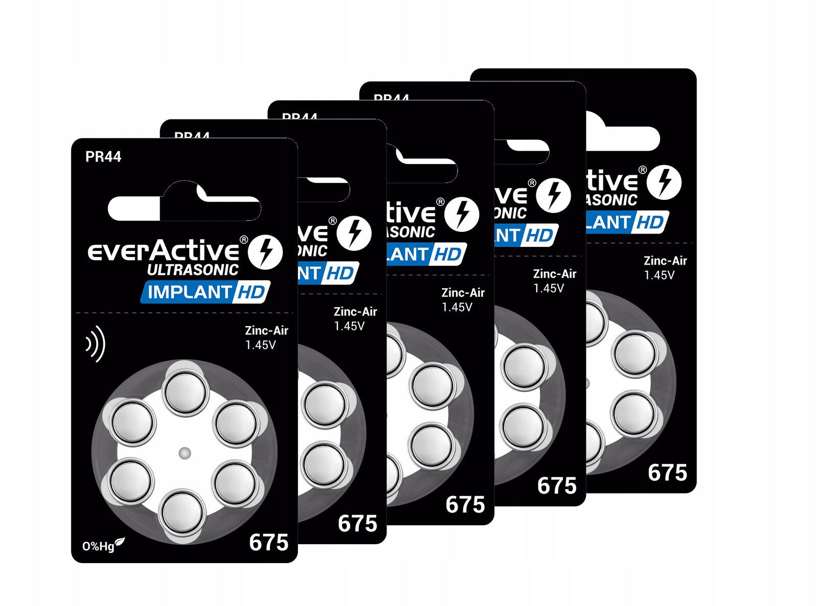 EverActive Implant HD 675 Hearing Aid Batteries 6 Pack Brand Everactive