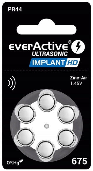 EverActive Implant HD 675 Hearing Aid Batteries 6 Pack