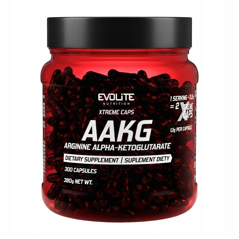 Evolite AAKG Xtreme 300 Capsules 1100mg L-Arginine Mega Pump NO Booster GH Argi Packaging status original