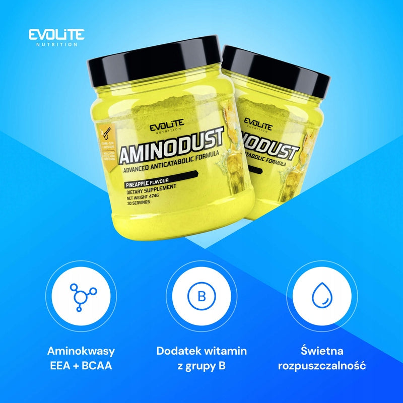 Evolite Aminodust 30 Process EAA BCAA Exogenous Endogenous Amino Acids Expiration date at least 1 year from the date of purchase