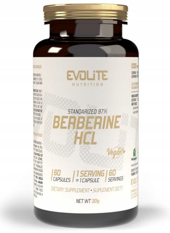 Evolite Berberine HCL 400mg BERBERINE standardization 97% Berberys 60vegecaps