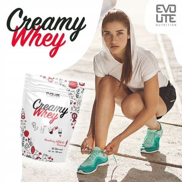 Evolite Creamy Whey 700g Strawberry Milkshake PROTEIN WPC Whey Strawberry Packaging status original