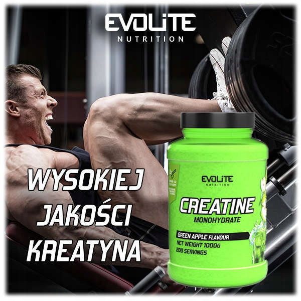 Evolite Creatine Monohydrate 1000g CREATINE MONOHYDRATE Green Apple Strength Packaging status original