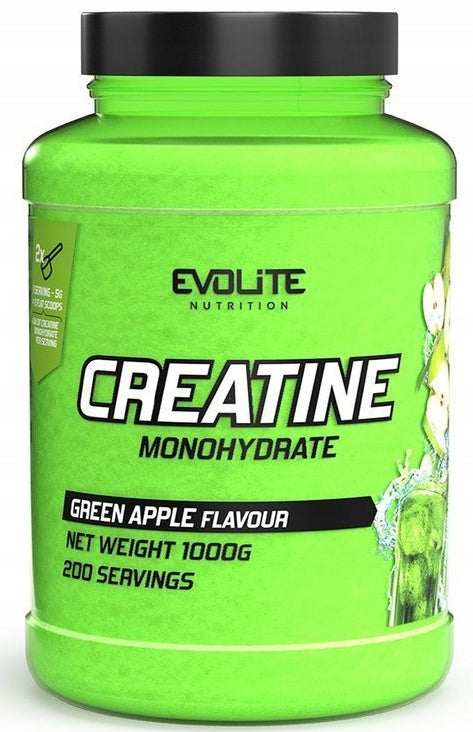 Evolite Creatine Monohydrate 1000g CREATINE MONOHYDRATE Green Apple Strength