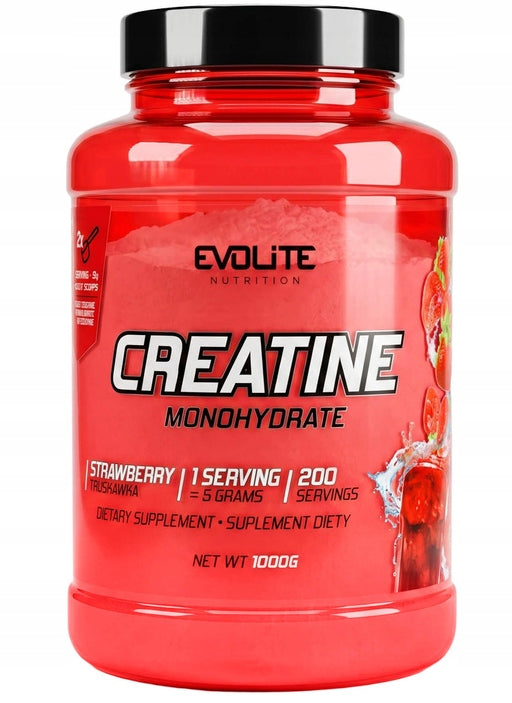 Evolite Creatine Monohydrate 1000g CREATINE MONOHYDRATE Strawberry Strength