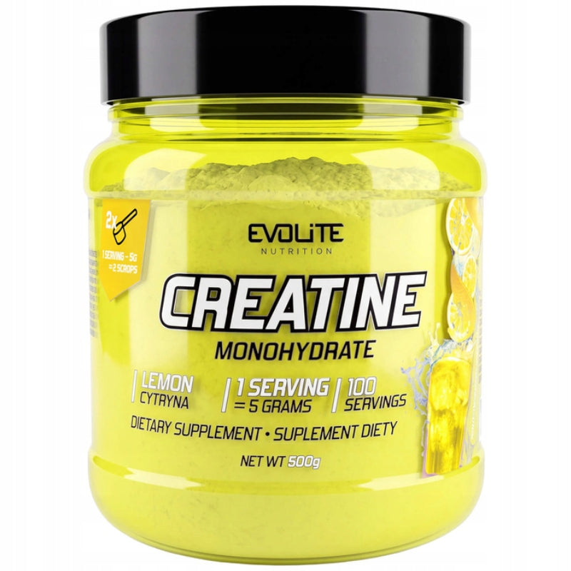 Evolite Creatine Monohydrate Lemon 500 g Creatine Taurine Support Training