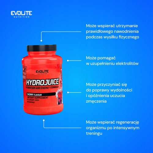 Evolite HYDROJUICE 1500g IZOTONIK Electrolytes and Vitamins Hydration Cherry Expiration date not specified
