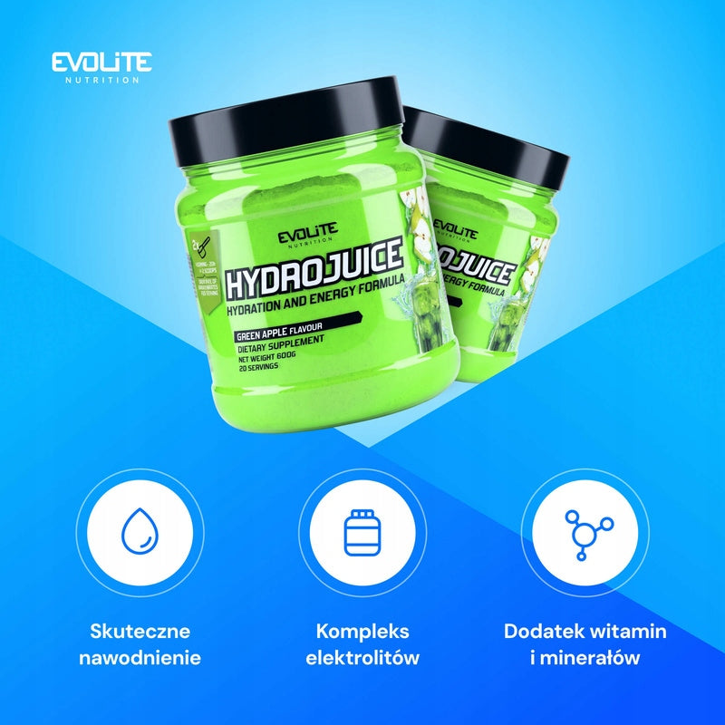 Evolite HydroJuice 600g Isotonic Electrolytes Hydration Carbohydrates Carbo Expiration date at least 1 year from the date of purchase
