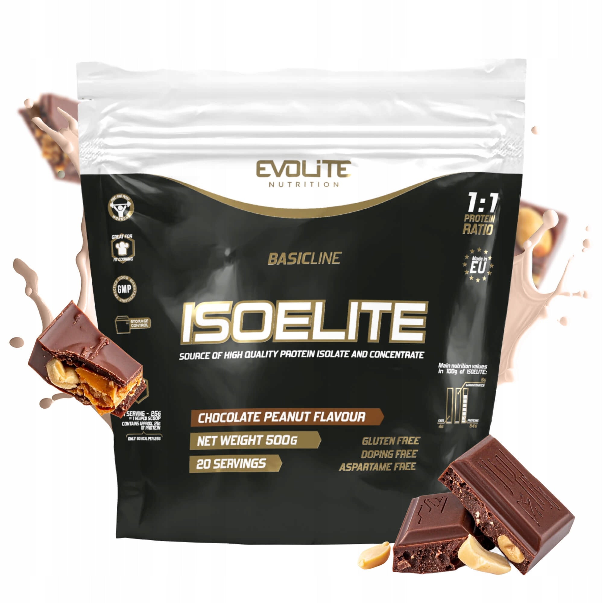 Evolite IsoElite 500g ISOLATE + WPI CONCENTRATE + WPC 1:1 ISOLATE protein