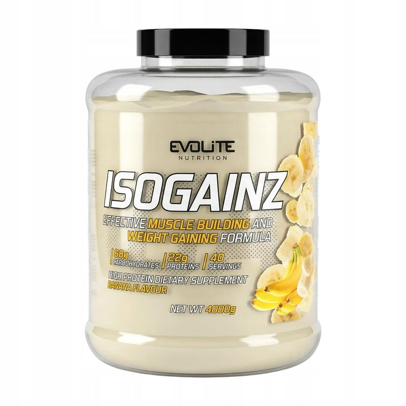 Evolite IsoGainz 4000g Dry Gainer Low Sugar Mass Charcoals Packaging status original