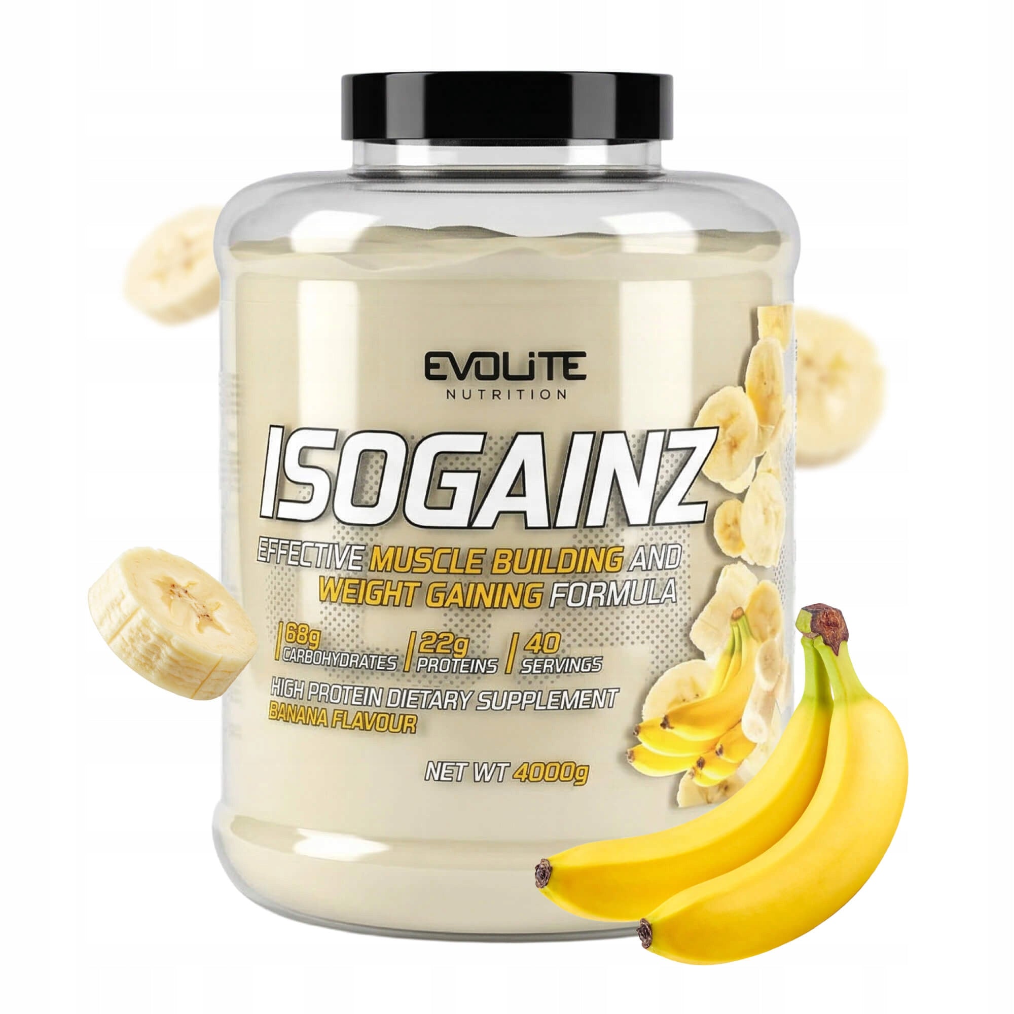 Evolite IsoGainz 4000g Dry Gainer Low Sugar Mass Charcoals
