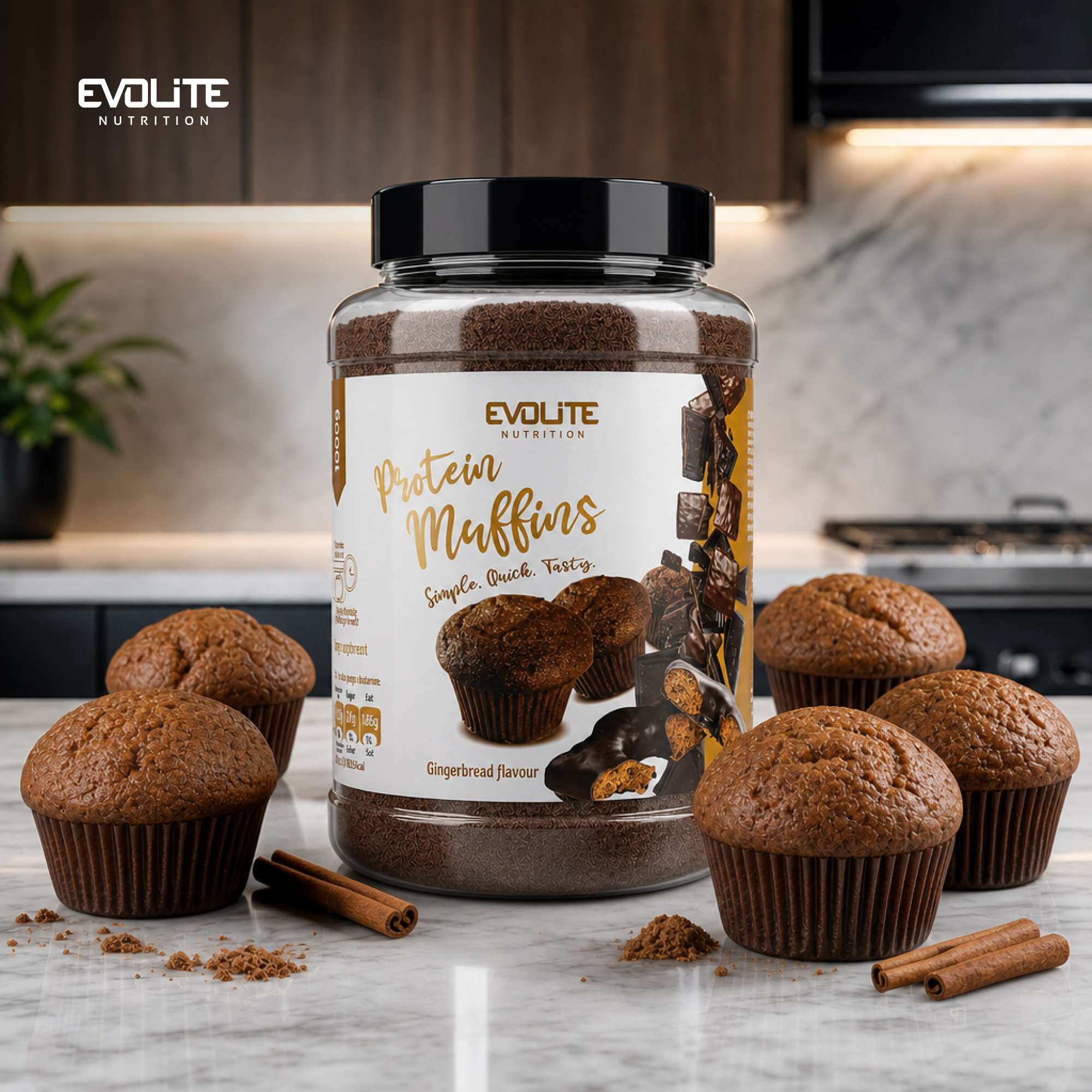 Evolite Protein Muffins in 3 min 1000g WPC High Protein Fit Cupcakes Expiration date at least 1 year from the date of purchase