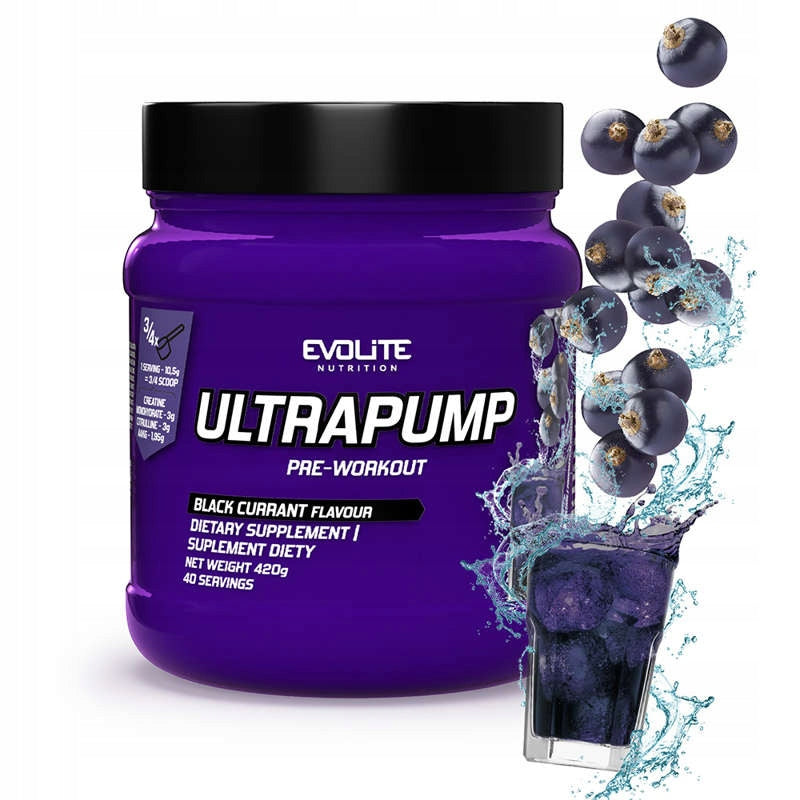 Evolite ULTRA PUMP 420g taste Black Currant Pre-WORKOUT Creatine Expiration date not specified