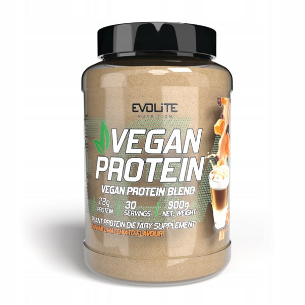 Evolite VEGAN PROTEIN 900g WEGE Plant Protein Complex CARAMEL MACCHIATO Expiration date not specified