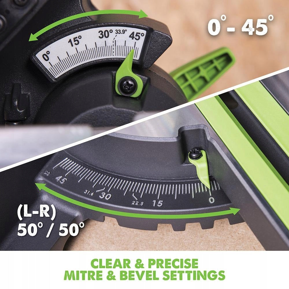 Evolution F255SMS 255mm Sliding Compound Mitre Saw Maximum power 1600 W