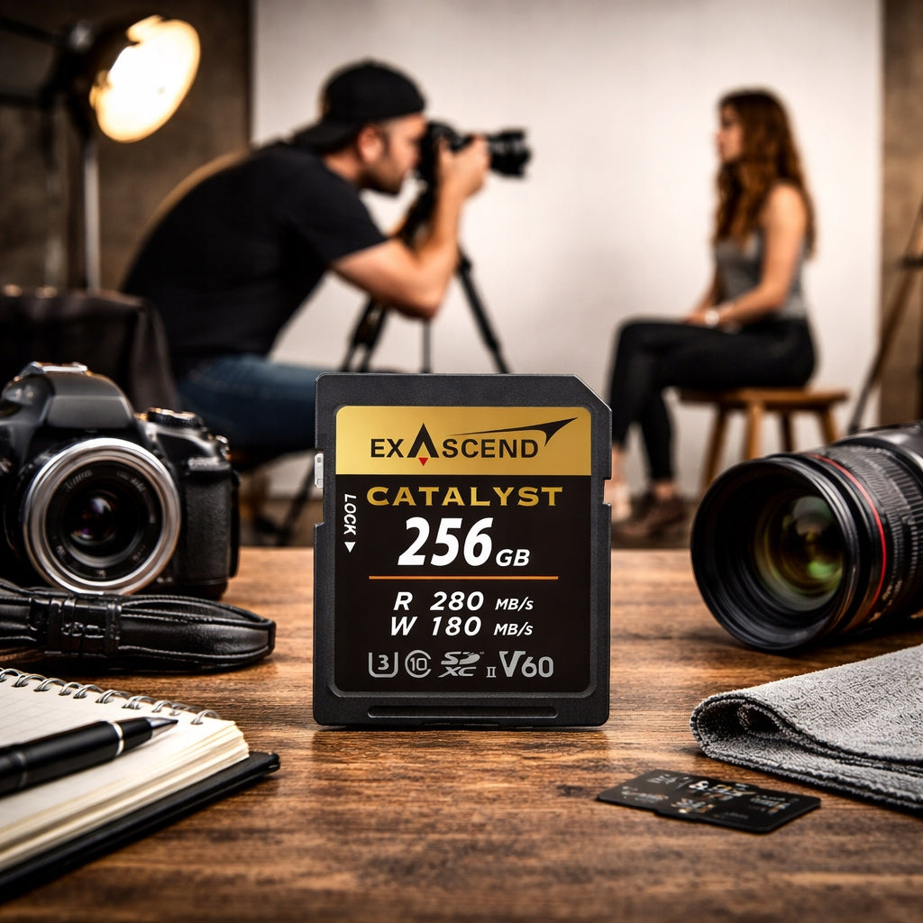 ExAscend Catalyst 256GB UHS-II V60 SD memory card for photo and video Packaging status original