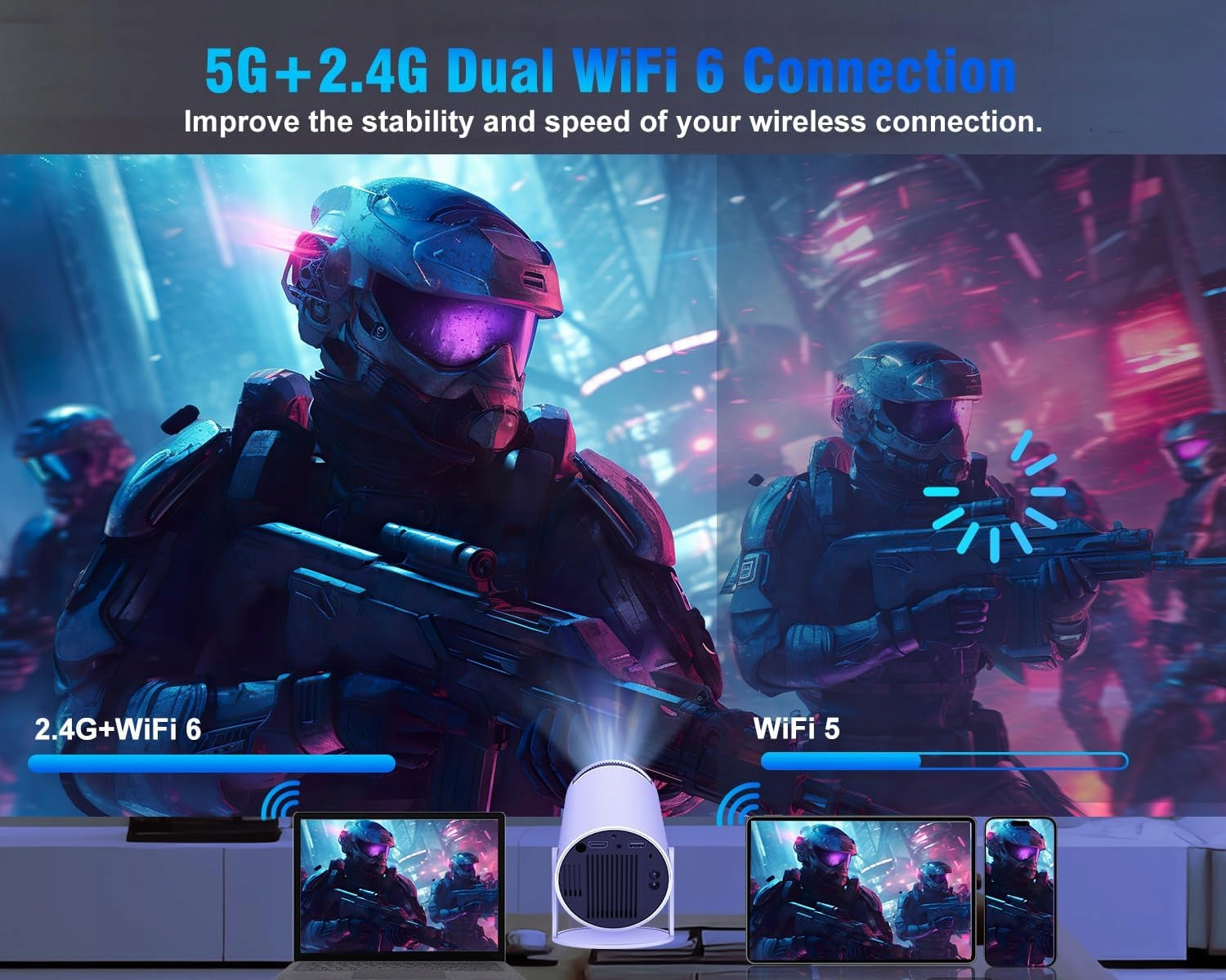 Excellent Projector LED PORTABLE PROJECTOR HY300 PRO HIFI 5714 Manufacturer code HY300 PRO HIFI
