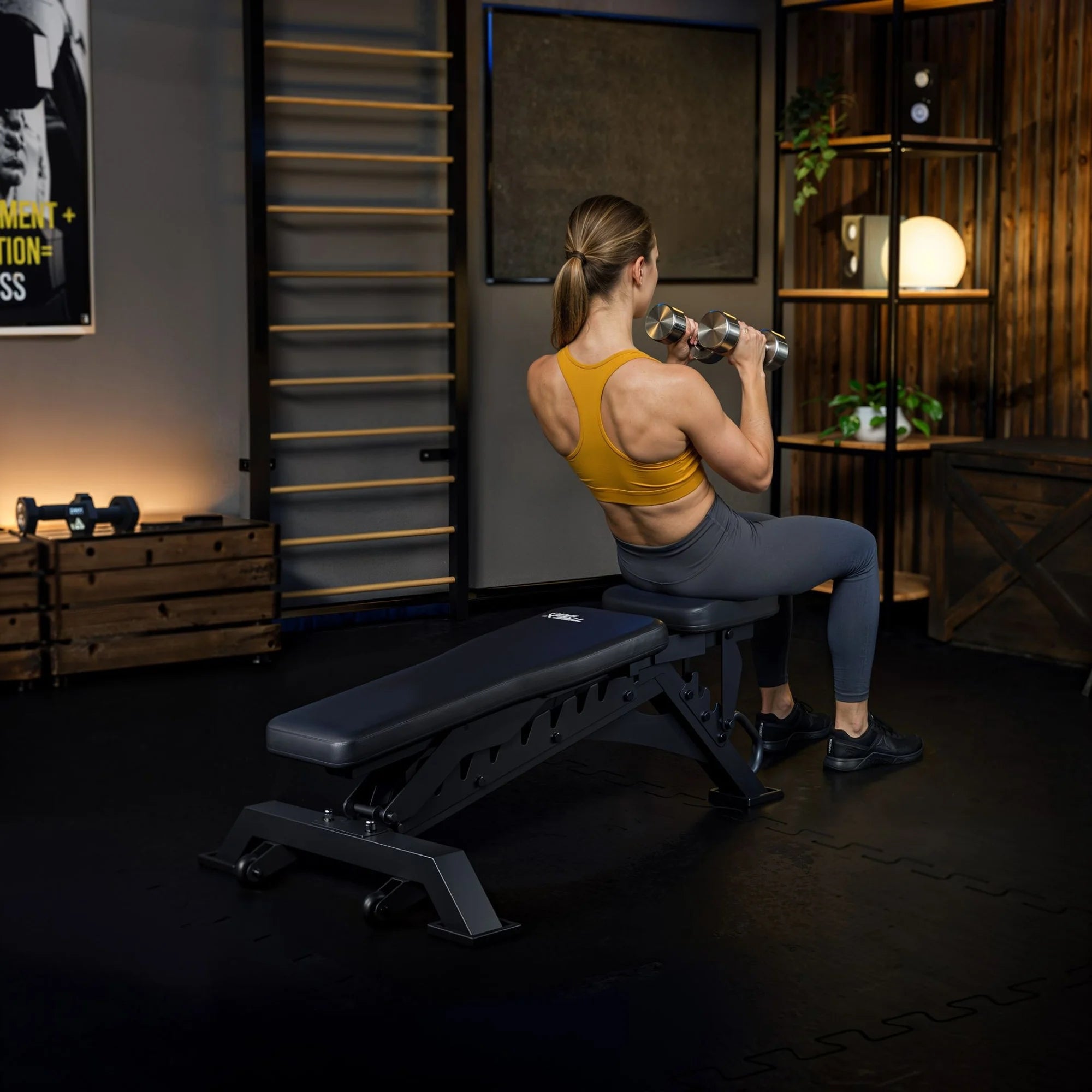 Exercise Bench Double Sided Adjustable Under Barbell Trex Sport Brand Trex Sport