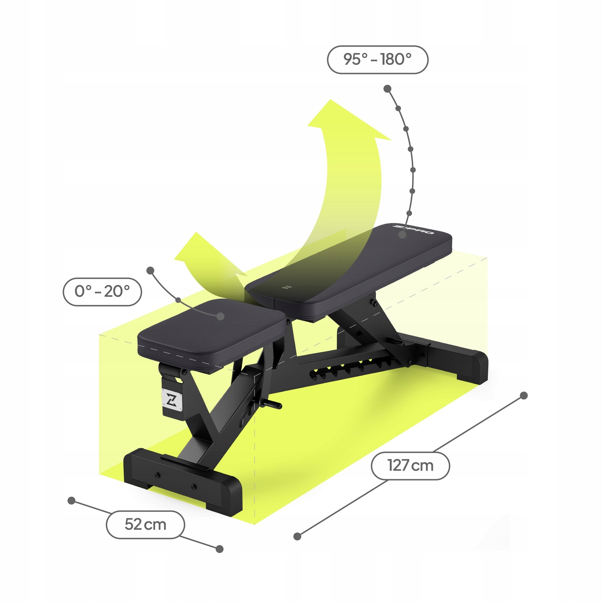 Exercise Bench Training Adjustable Folding Straight Slanted Zipro Model Pumpiron