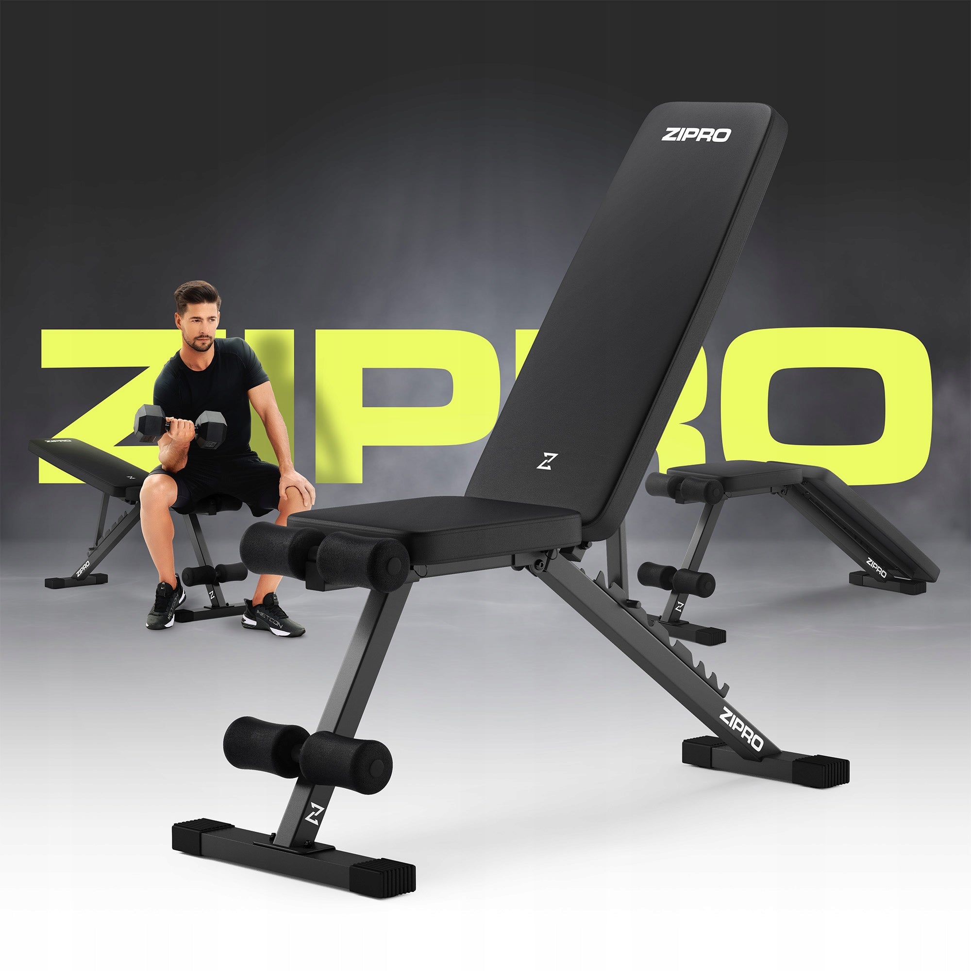 Exercise Bench Training Bench Adjustable Foldable Zipro Stride Brand Zipro