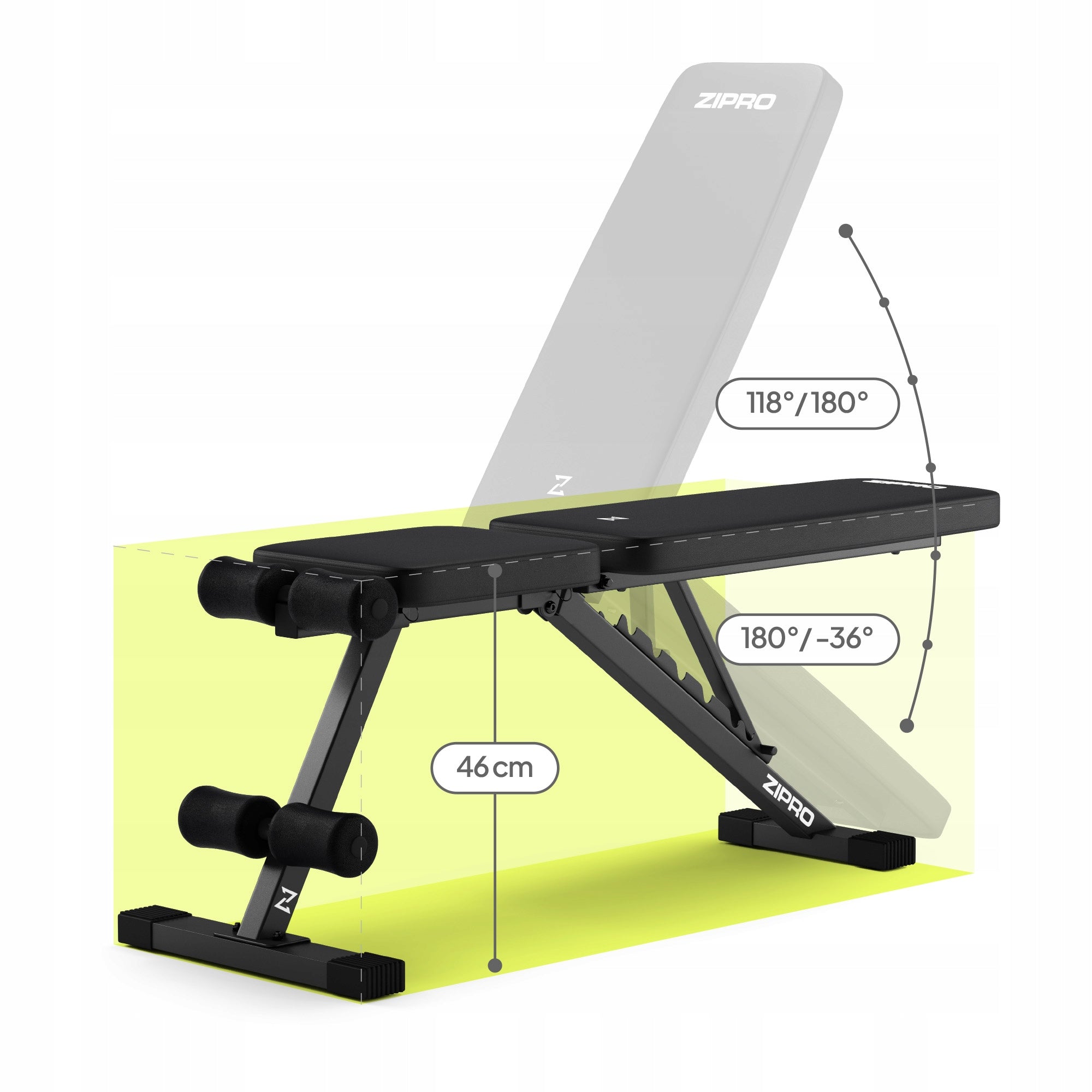 Exercise Bench Training Bench Adjustable Foldable Zipro Stride Kind adjustable