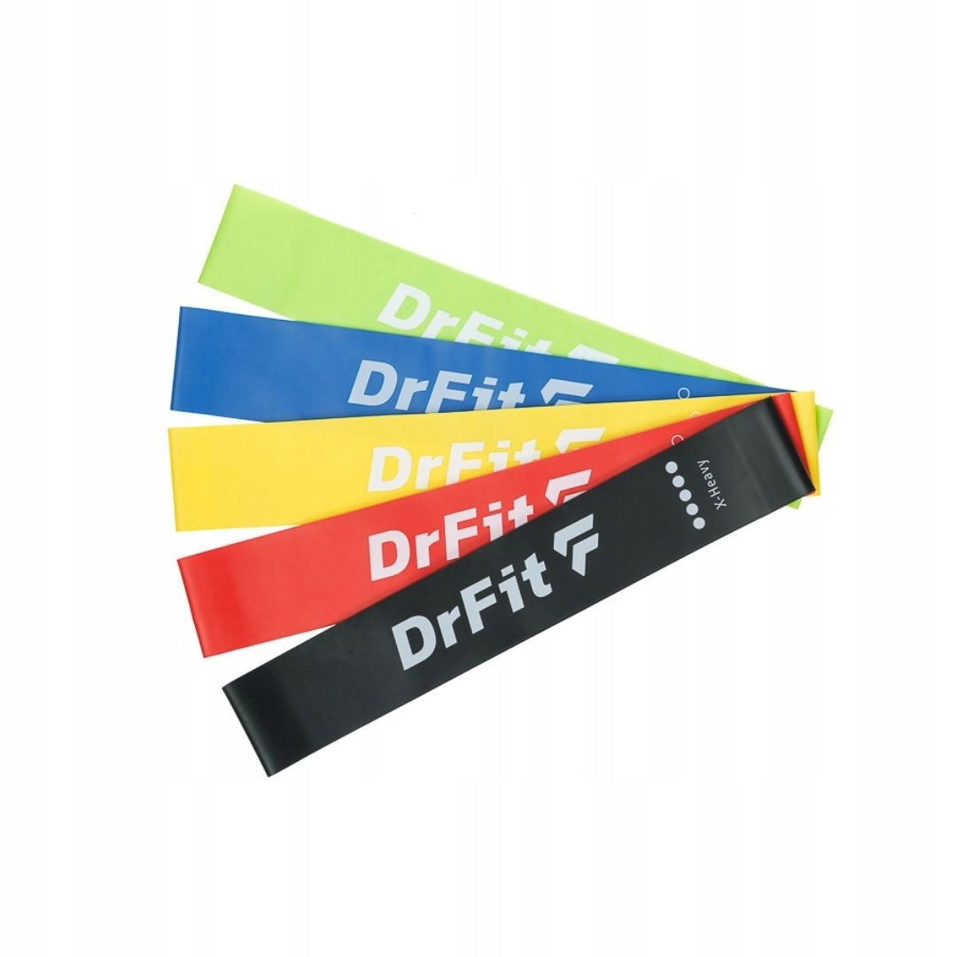 Exercise Resistance Rubbers Set of 5 Latex Rubbers Durable Manufacturer code GUMY OPOROWE DO ĆWICZEŃ ZESTAW 5 SZTUK DRFIT