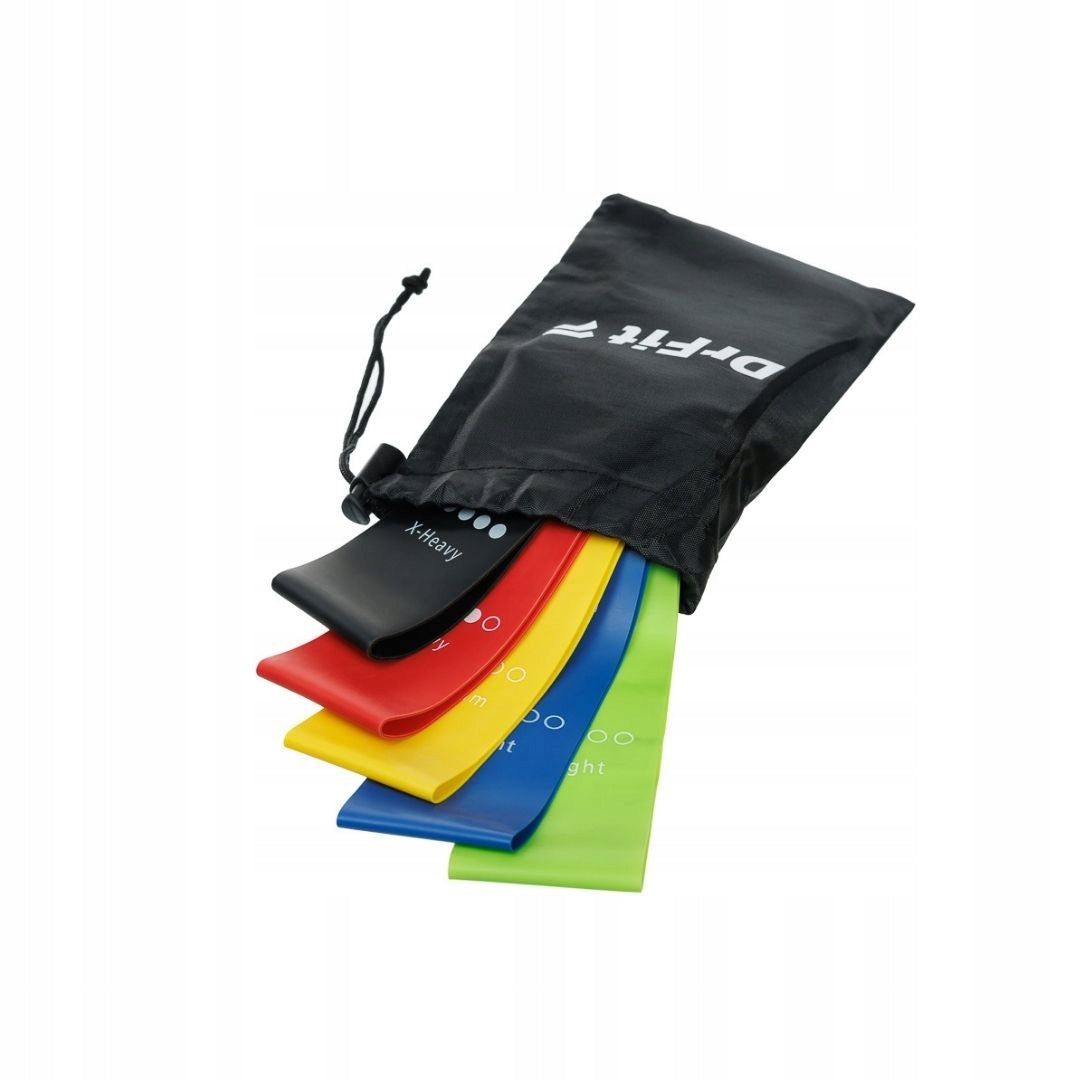 Exercise Resistance Rubbers Set of 5 Latex Rubbers Durable Model GUMY OPOROWE DO ĆWICZEŃ LATEKSOWE ZESTAW 5 SZTUK