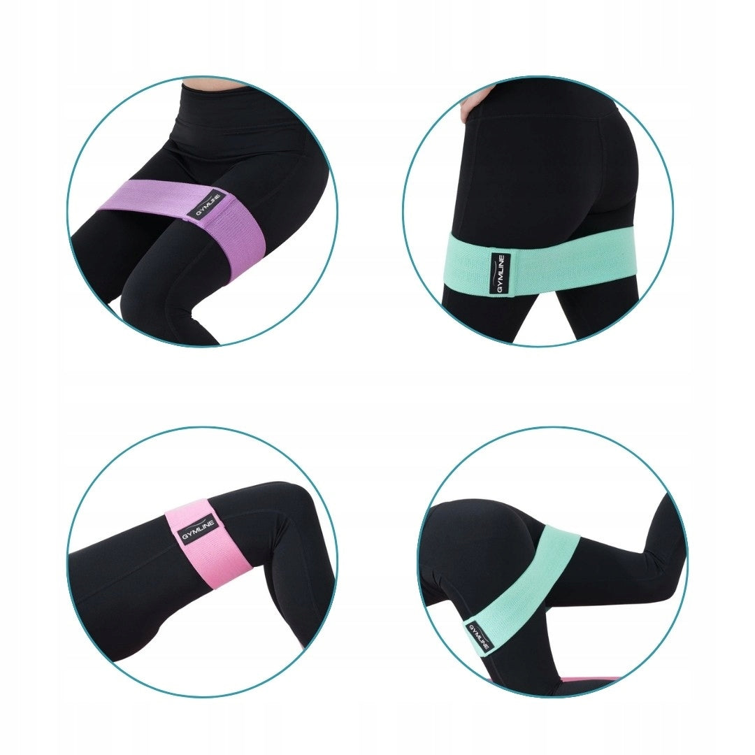 Exercise Rubber Material Tapes - Set of 5 + BAG Color multicolor