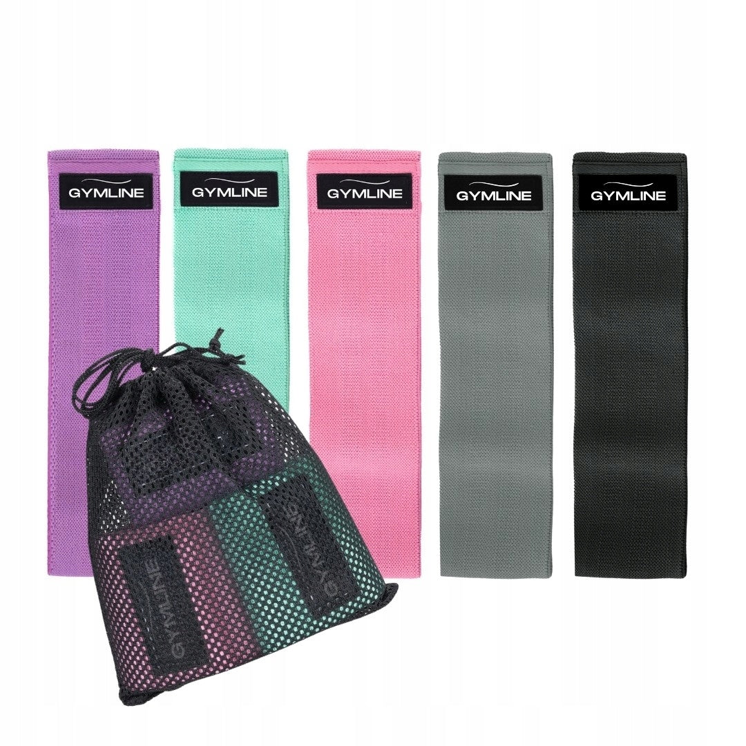 Exercise Rubber Material Tapes - Set of 5 + BAG