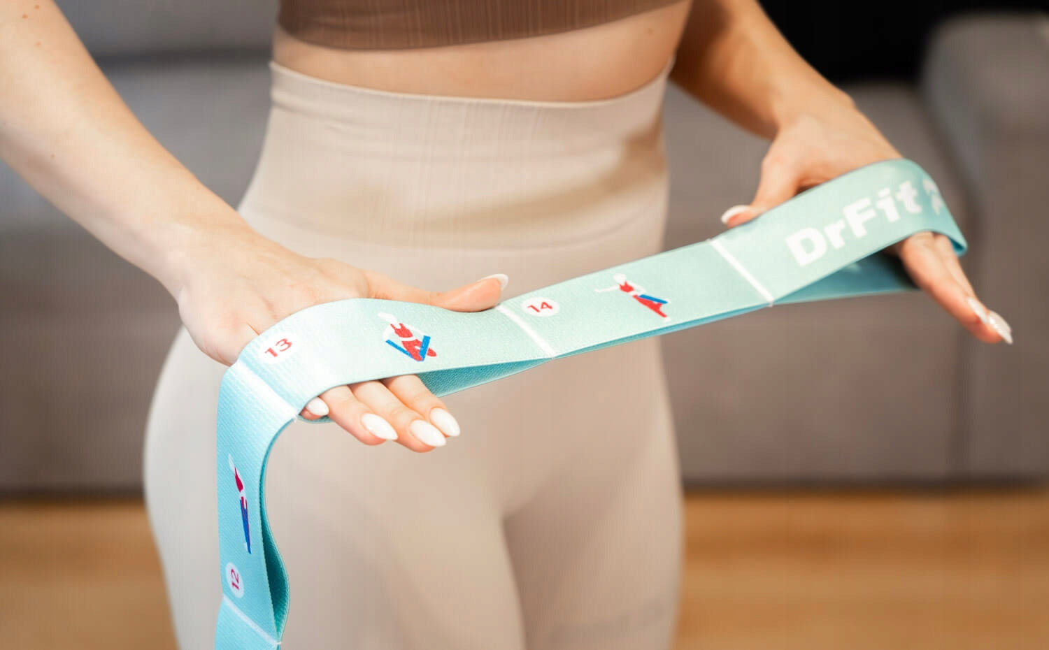 Exercise Rubber Resistance Bands Resistance Tape with Yoga Illustrations DrFit Brand DrFit