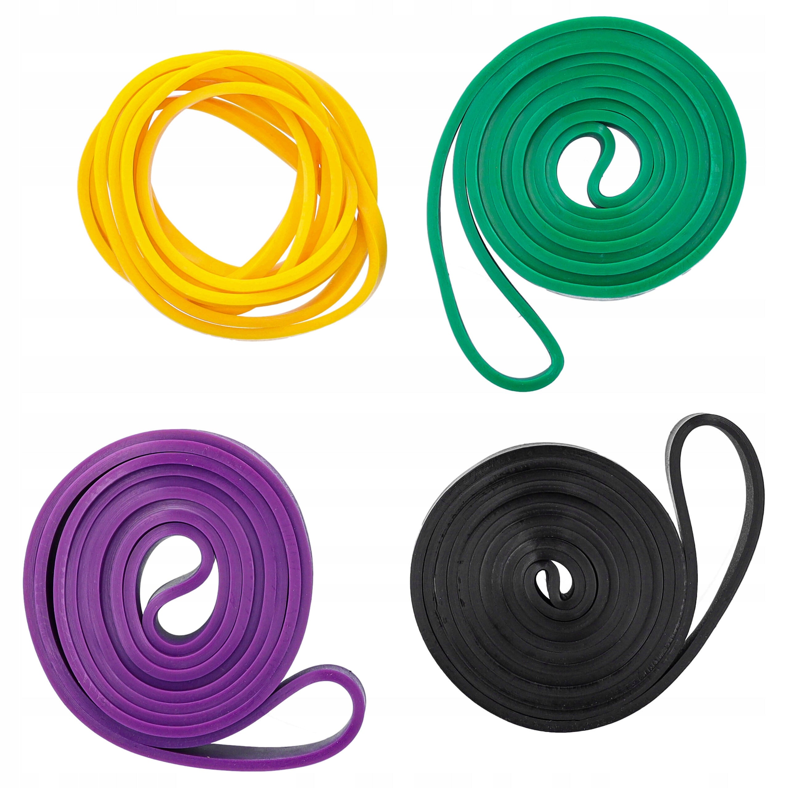 Exercise Rubber Resistance Bands for Fitness Training Stretching Band x4 Color multicolor
