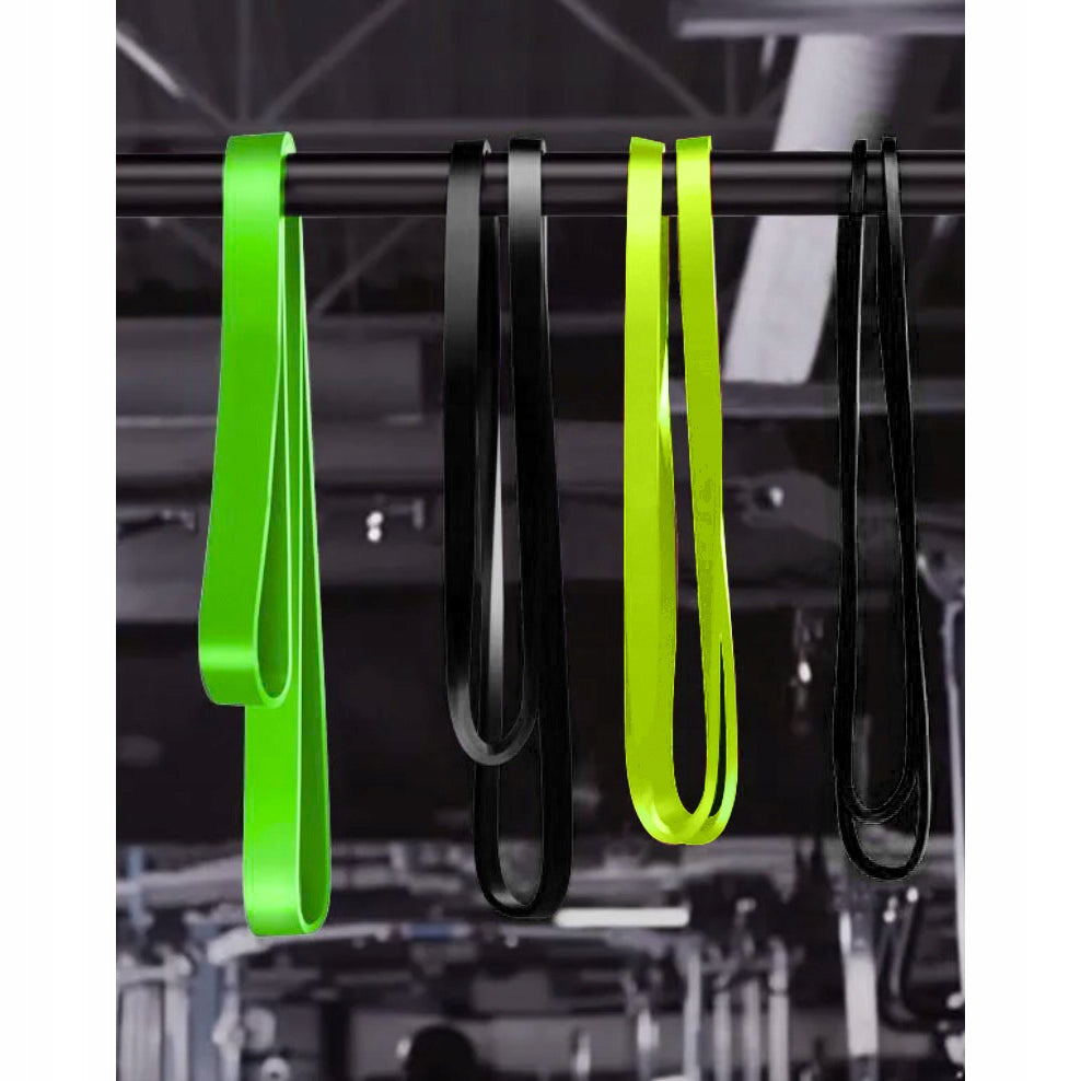 Exercise Rubber Resistance Fitness Set Rubber Band 4 Tapes Thick 4mm HQ Hook Model Grube Lateksowe Wysoka Jakość + Zaczep do Drzwi