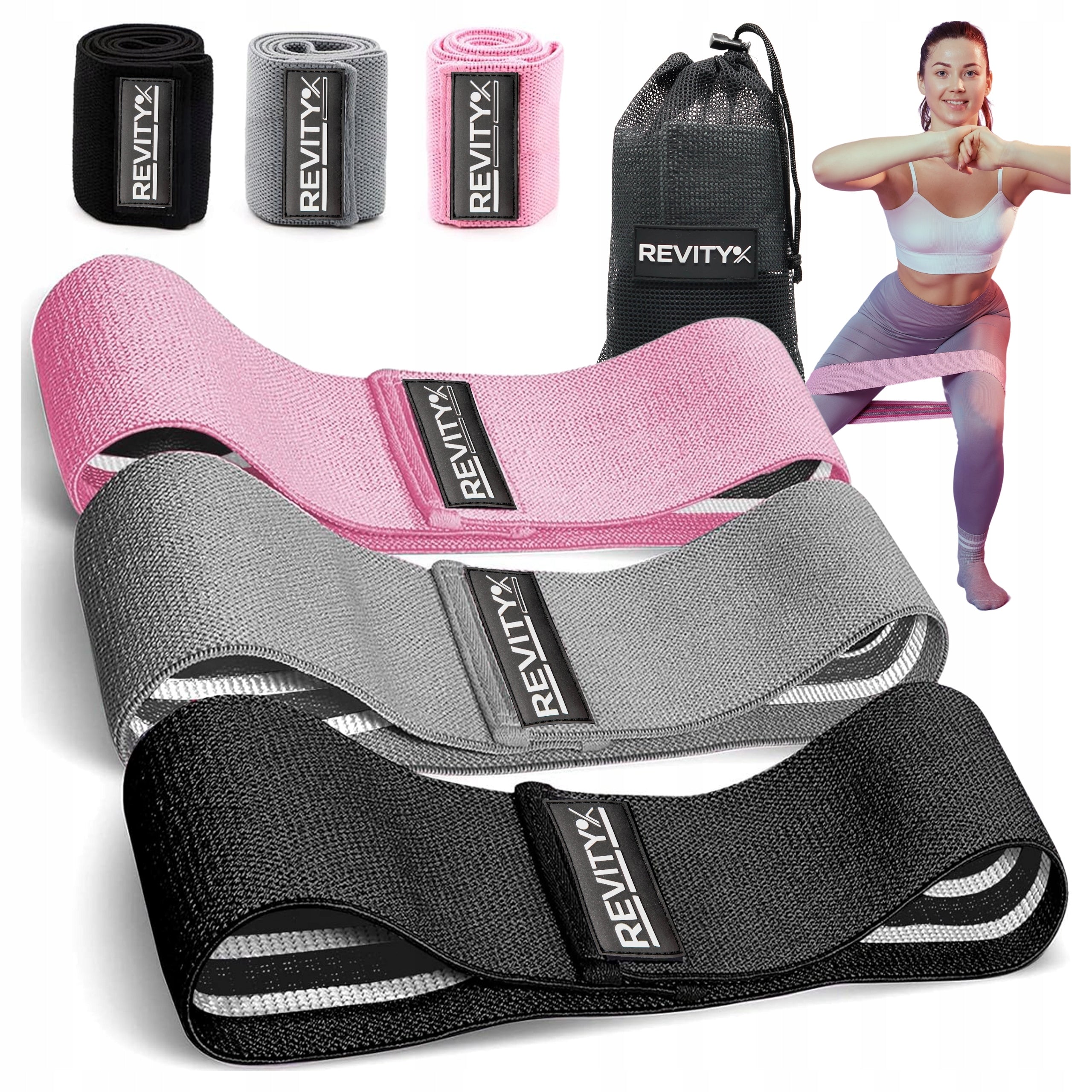 Exercise Rubbers Mini Band Material Fitness Set of 3 Non-Slip Rubbers