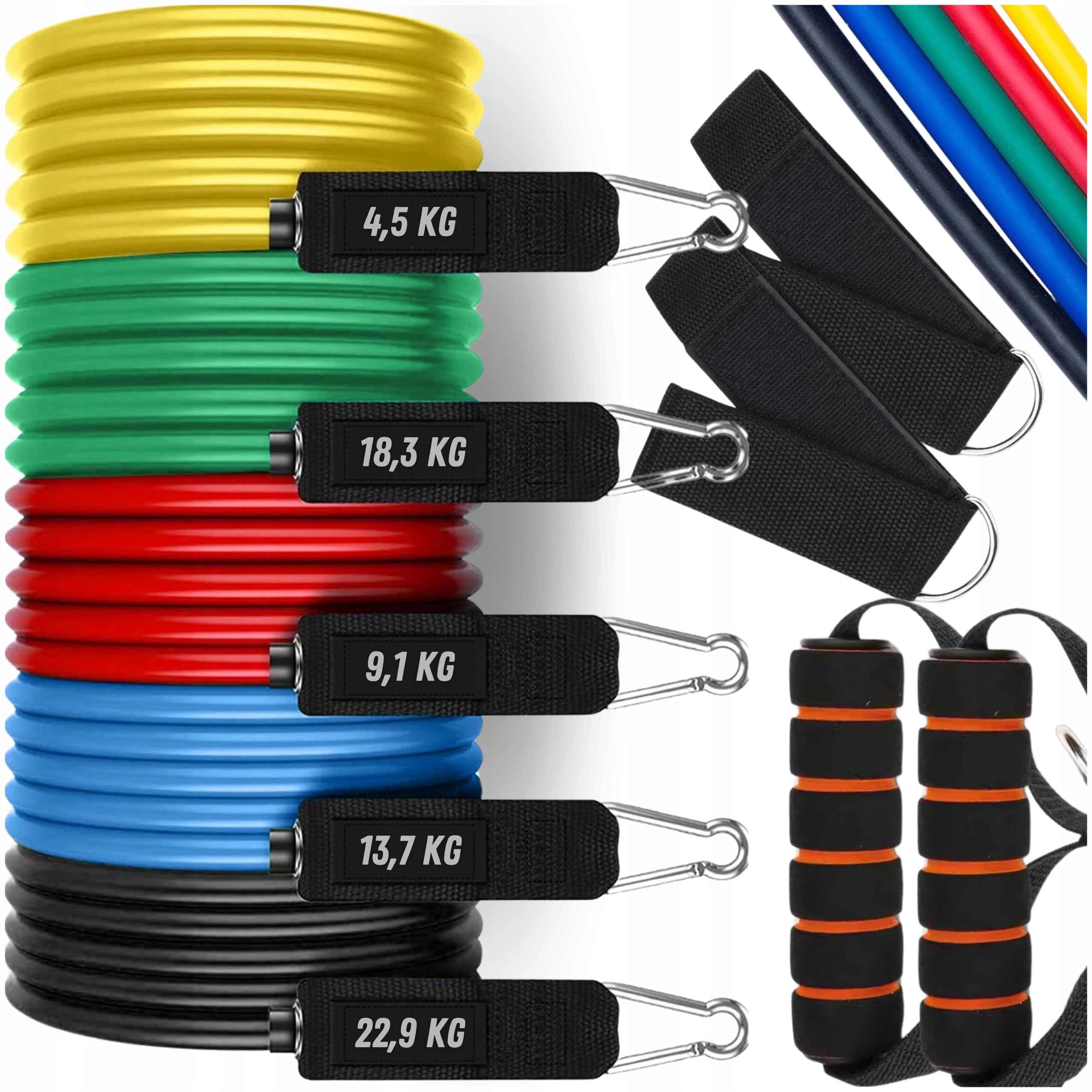 Exercise Rubbers Set of 5 Resistance Rubbers Resistance Fitness Training Handles