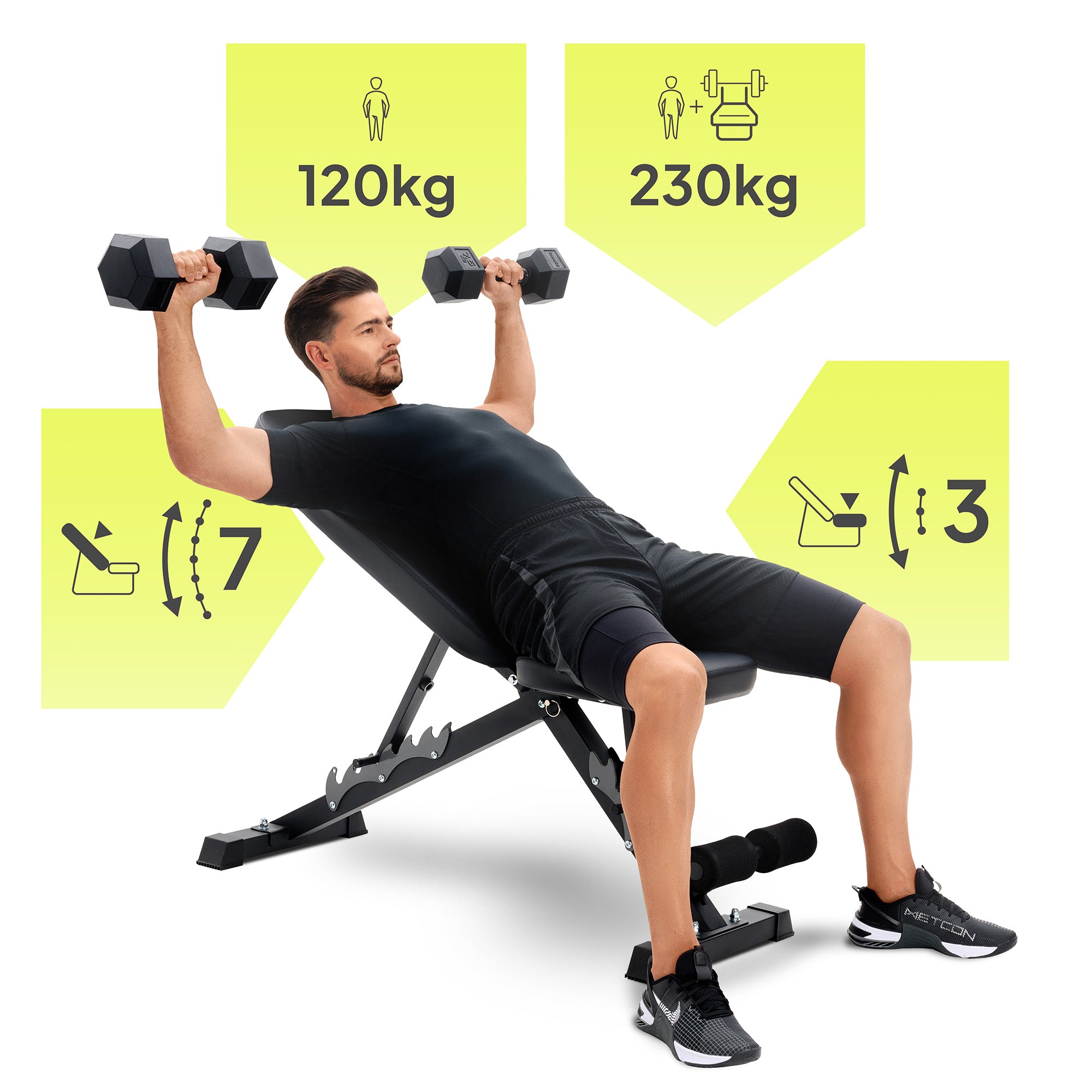 Exercise Training Bench Straight Adjustable Bench Foldable Zipro Brand Zipro