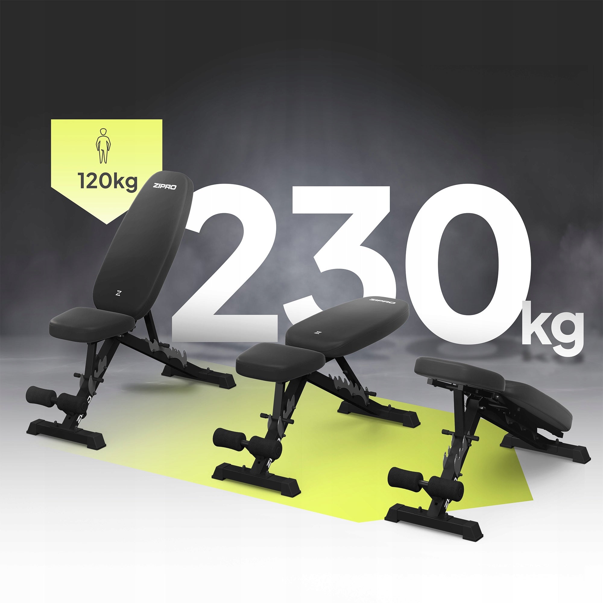 Exercise Training Bench Straight Adjustable Bench Foldable Zipro Kind adjustable