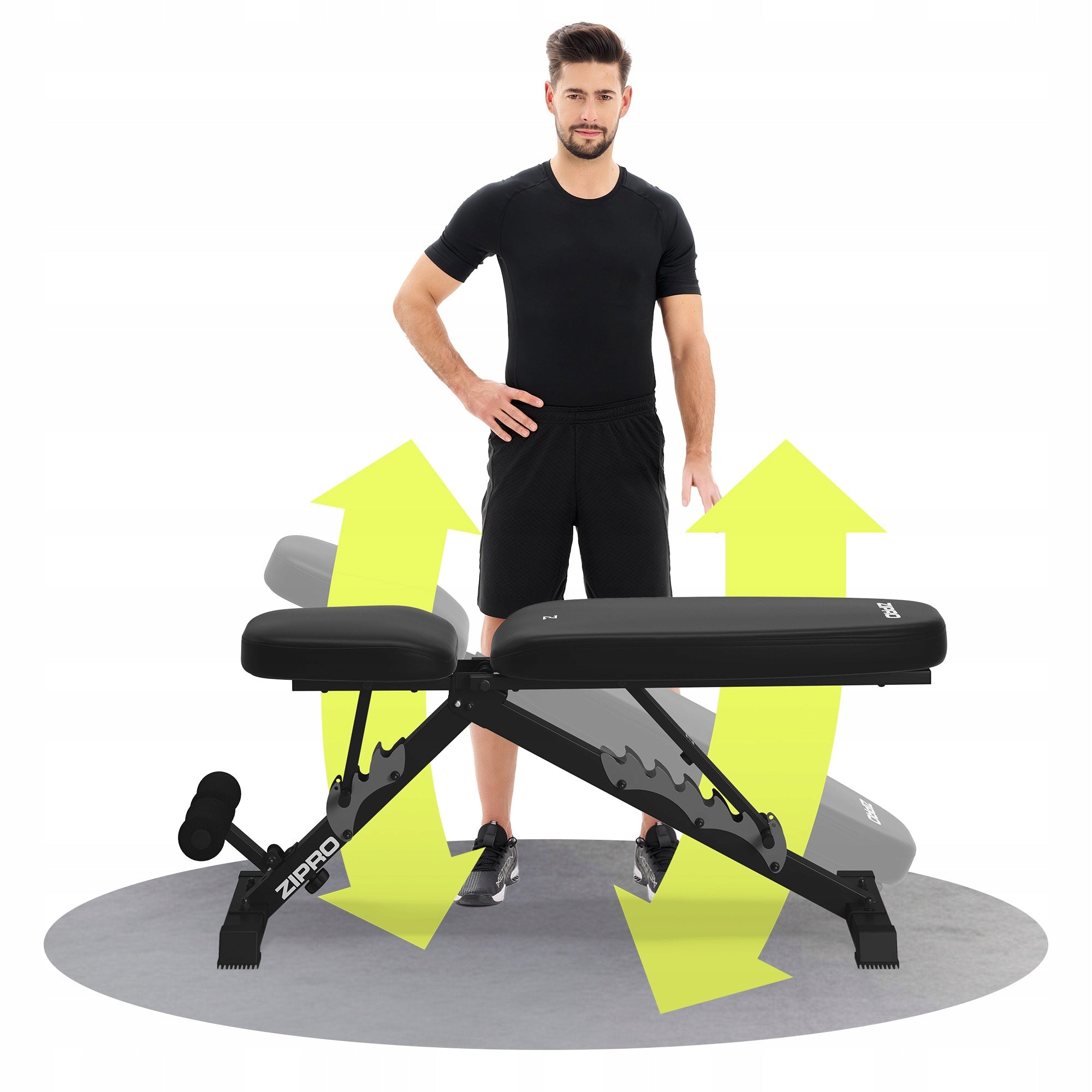 Exercise Training Bench Straight Adjustable Bench Foldable Zipro Maximum user weight 120 kg