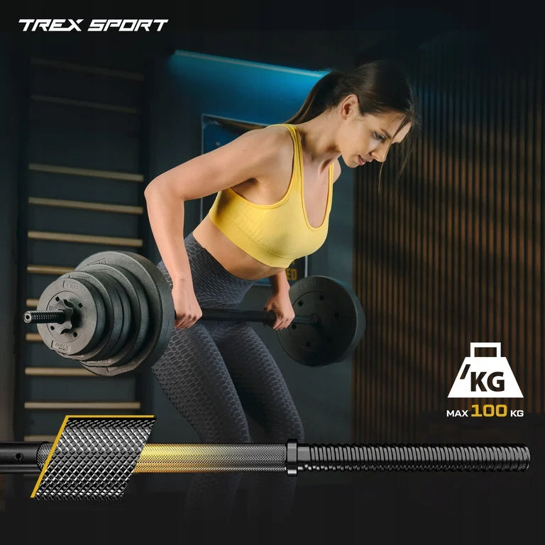 Exercise barbell set bituminous loads griffin 22kg Trex Sport Brand Trex Sport