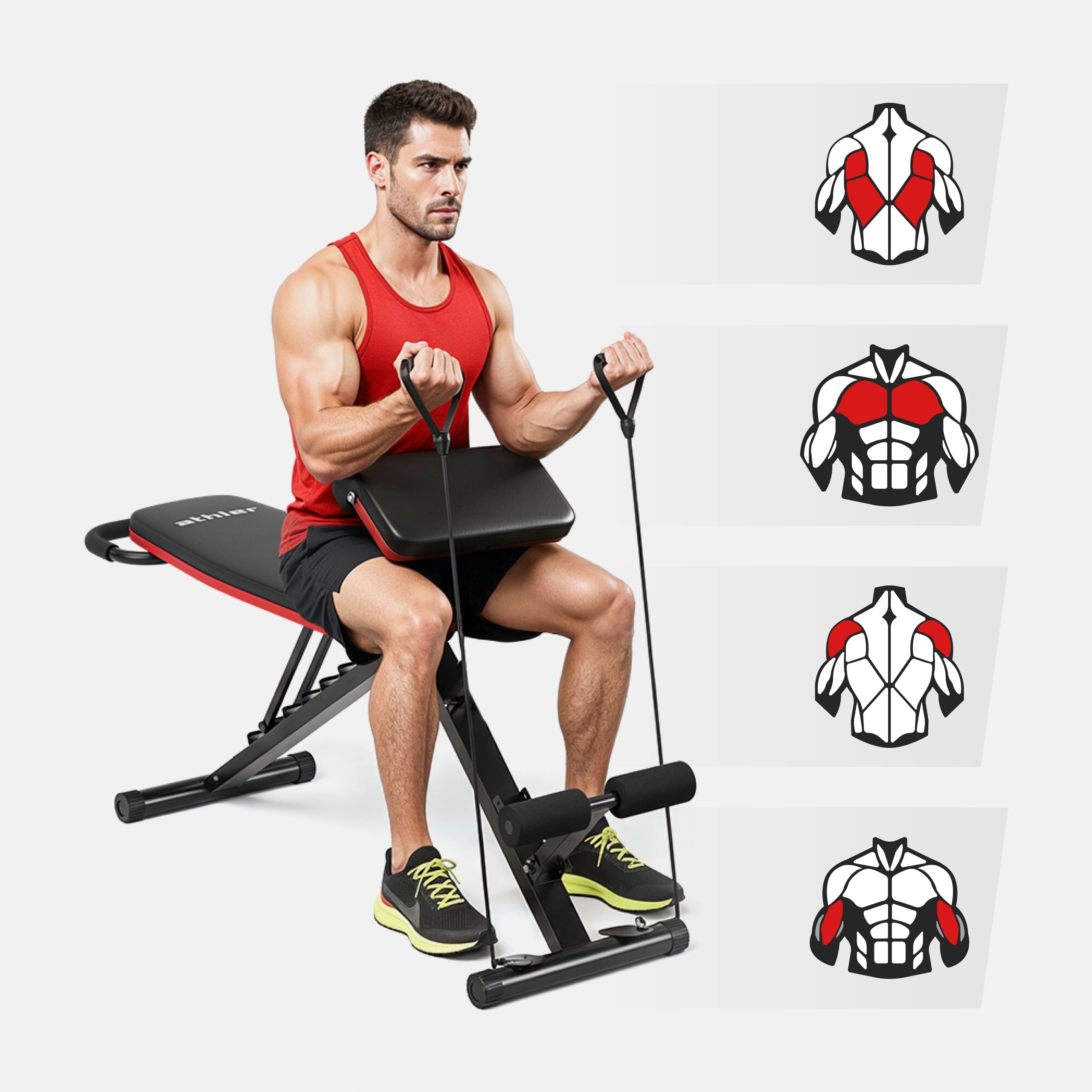 Exercise bench ATHLER Roman bench adjustable prayer book 150kg Manufacturer code AT-GORILLA 15
