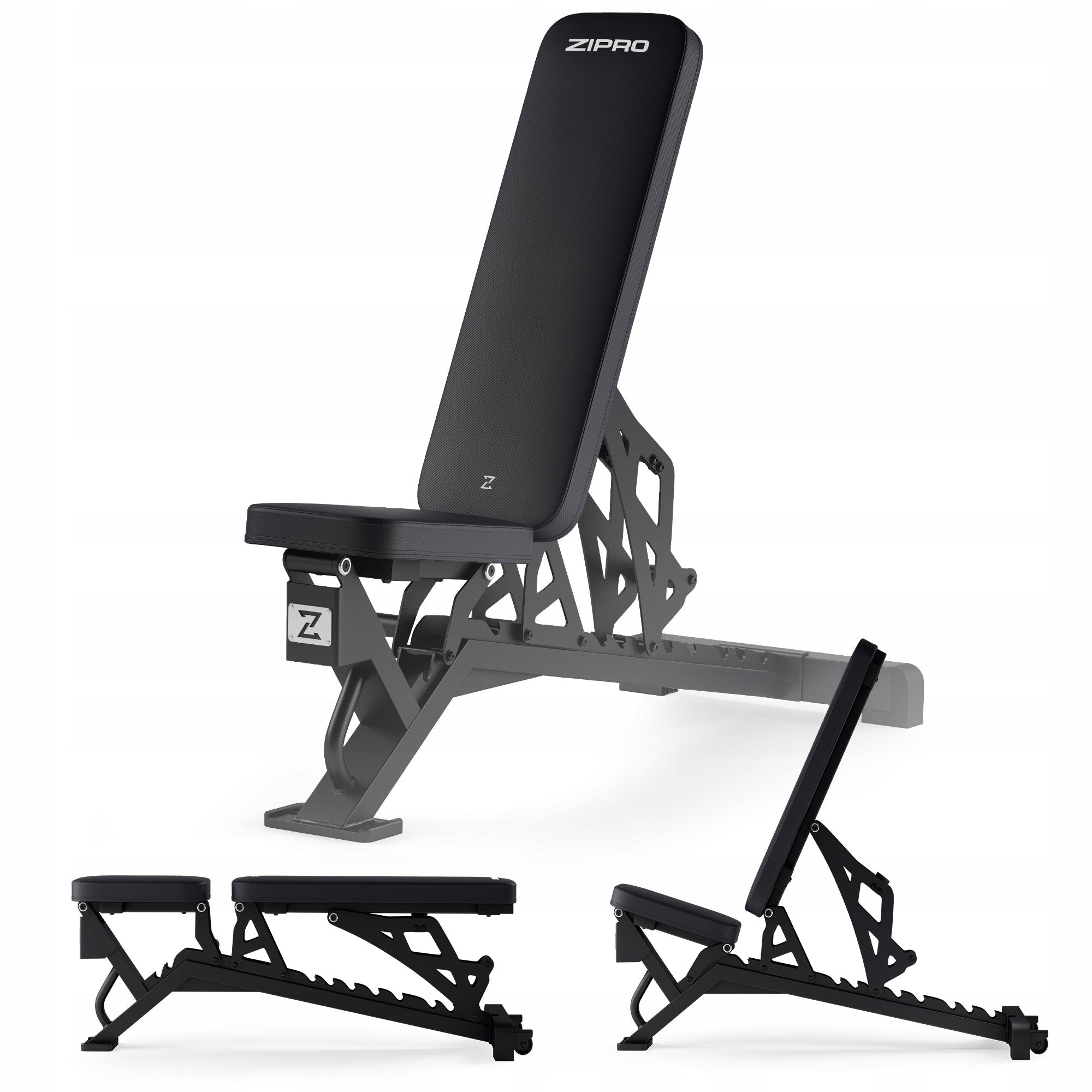 Exercise bench Training Adjustable Foldable Straight Inclined Zipro