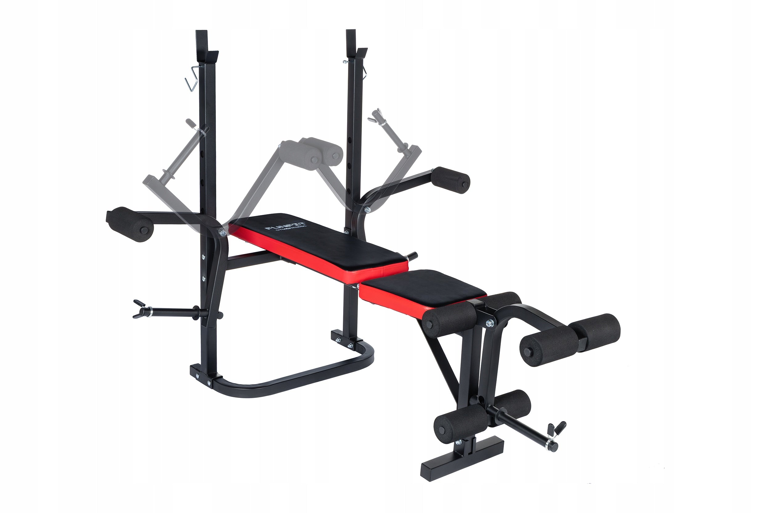 Exercise bench adjustable with barbell racks strength training FUNFIT Kind adjustable
