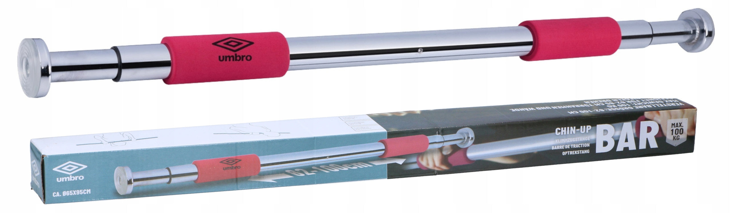 Exercise pull-up bar steel adjustable UMBRO 65-95cm