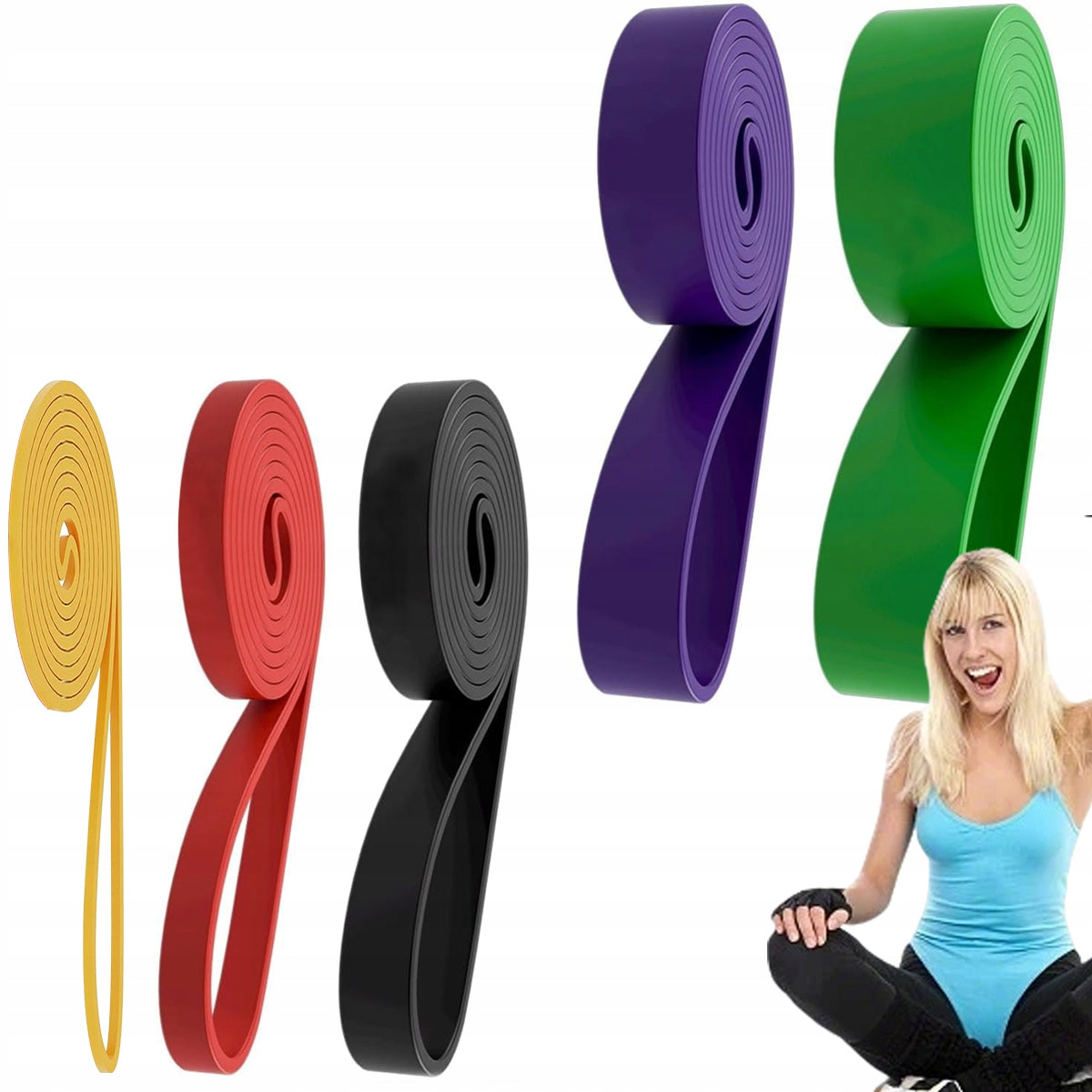 Exercise set 5 resistance rubber FITNESS power band pull-up